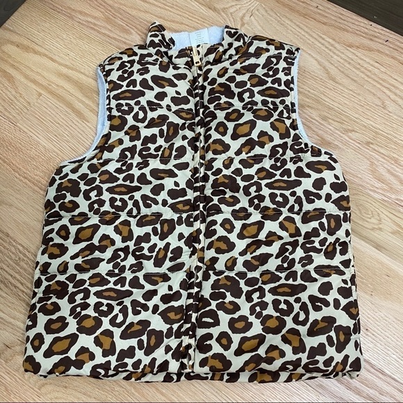 Gymboree Fleece Lined Cheetah Print Vest Small - Picture 2 of 5